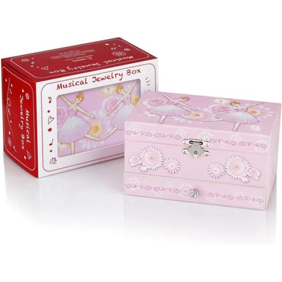 Kids Musical Jewelry Box for Girls with Drawer and Jewelry - Picture 5 of 7